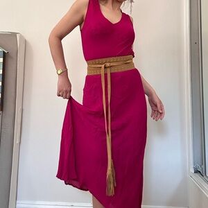 Silk pink harari dress midi